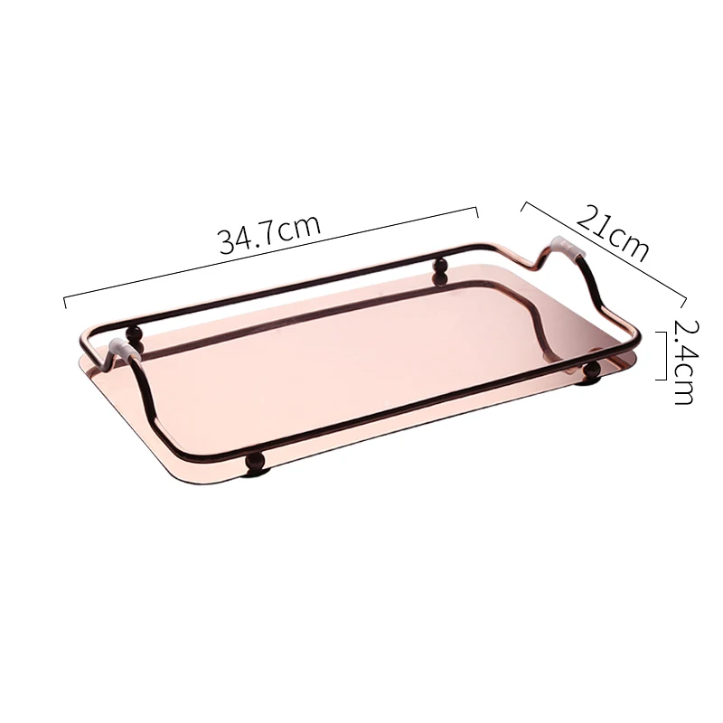 

EUROPEAN HIGH-END METAL PORTABLE FRUIT SNACK PLATE HOME SQUARE STAINLESS STEEL PEANUT MELON SEED PLATE WATER CUP STORAGE BOARD