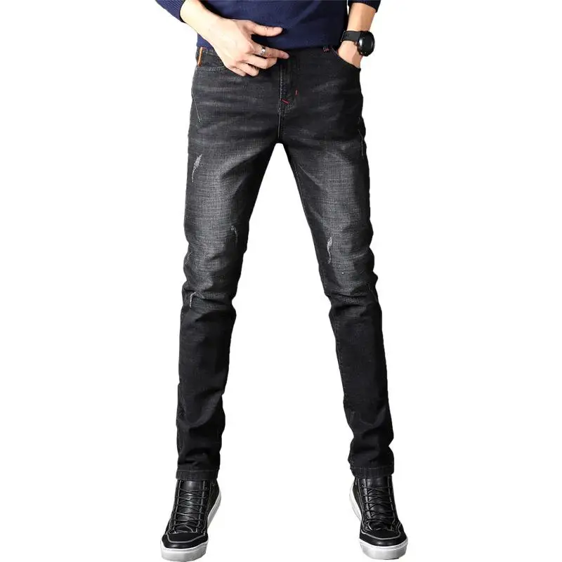 

Men's Loose Jeans Good Quality Embroidery Denim Pants Distressed Trousers