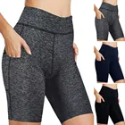 Летние женские эластичные велосипедные шорты с карманами и высокой талией для бега и йоги, женская повседневная спортивная одежда, велосипедные спортивные брюки 2019