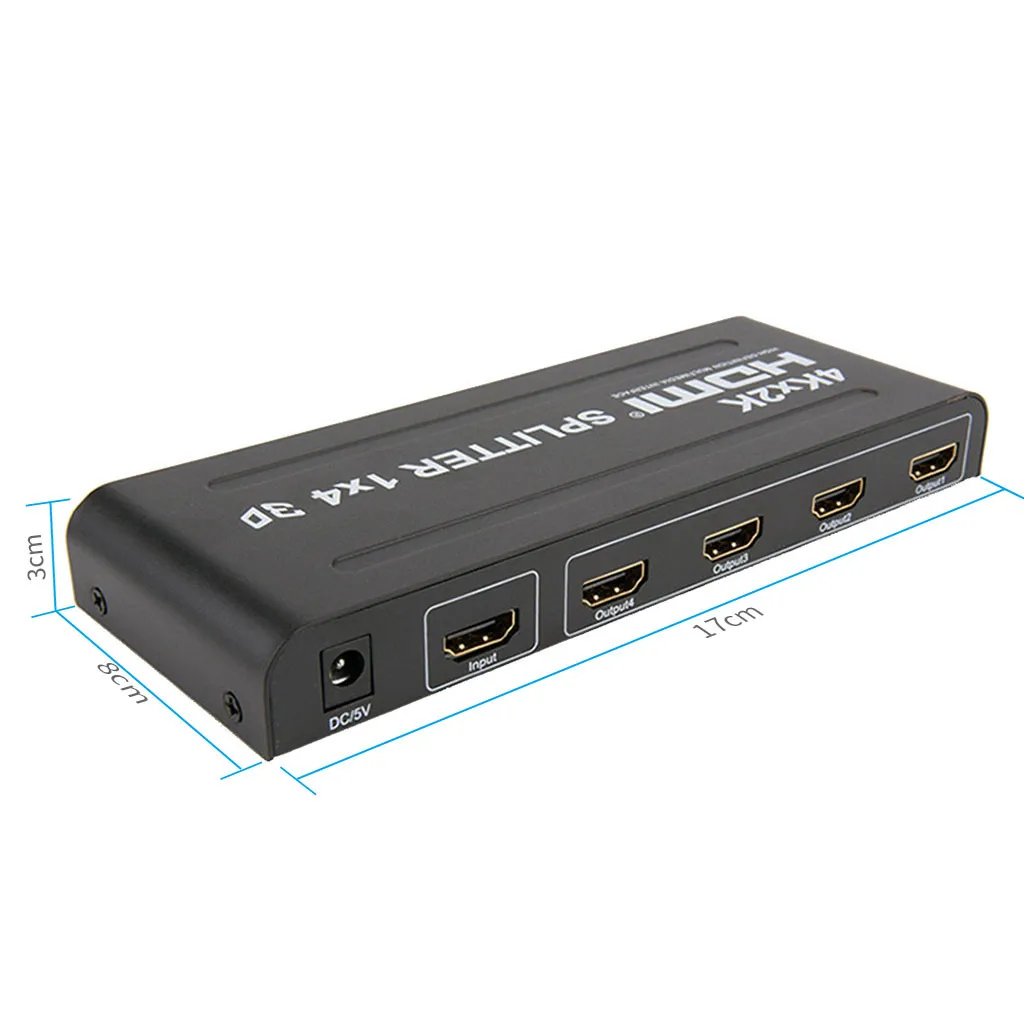 4 порта hdmi сплиттер с питанием для Full HD 1080P и 3D Поддержка одного входа на четыре