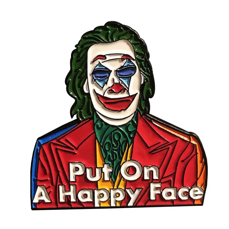 Металлическая брошь в форме Джокера|Броши| |
