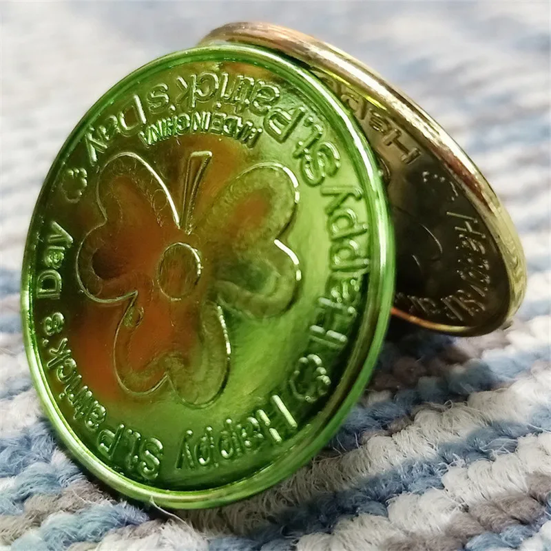 20 шт. День Святого Патрика ирландский Трилистник монета симуляция сплошной цвет