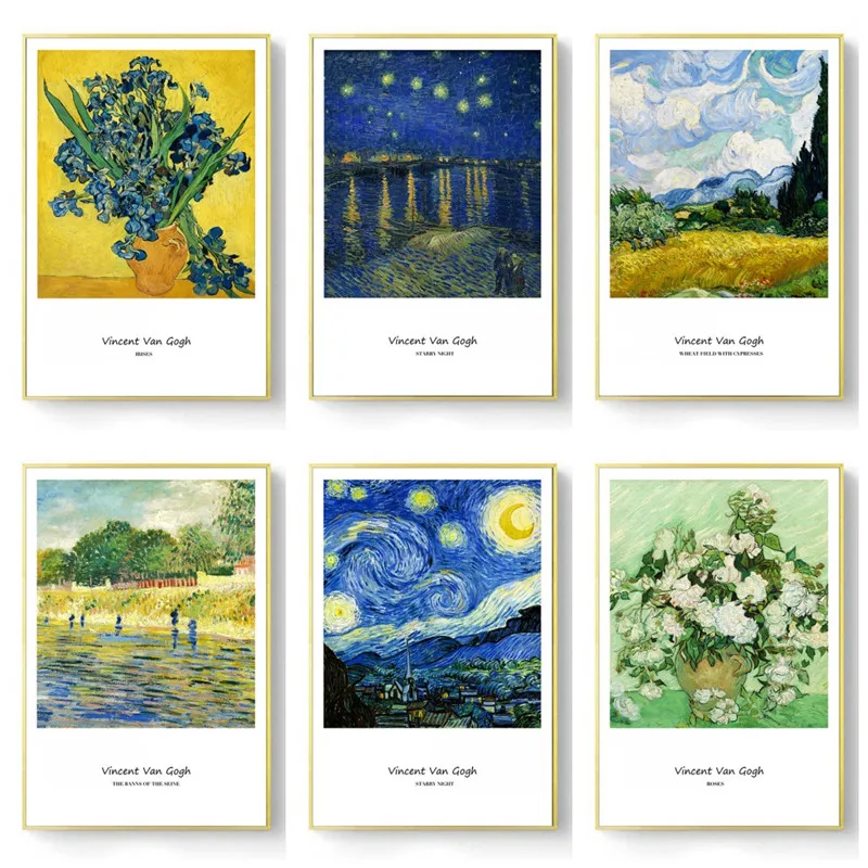 

Van Gogh Famous Impressionist Artworks Canvas Painting Posters and Prints Cuadros Wall Art Pictures for Living Room Home Decor