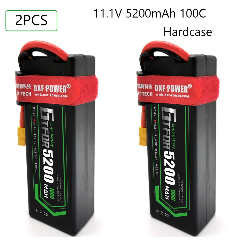 

GTFDR lipo Battery 3S 11.1V 5200mAh 100C -200C XT60 T XT90 EC5 XT150 HardCase for RC HPI HSP 1/8 1/10 Buggy RC Car Truck Offroad