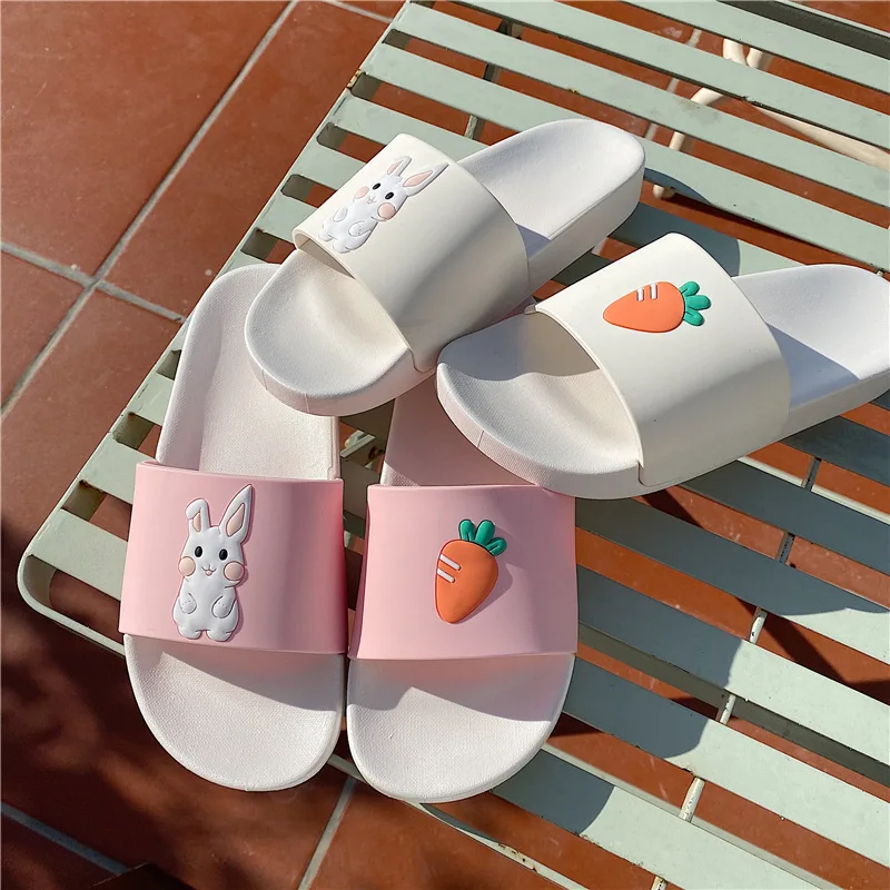 

Cute Cartoon Bunny Indoor Outdoor Girl Slippers High-quality Wear-resistant Womam Slides 2021 Summer Fashion Women Slippers 458
