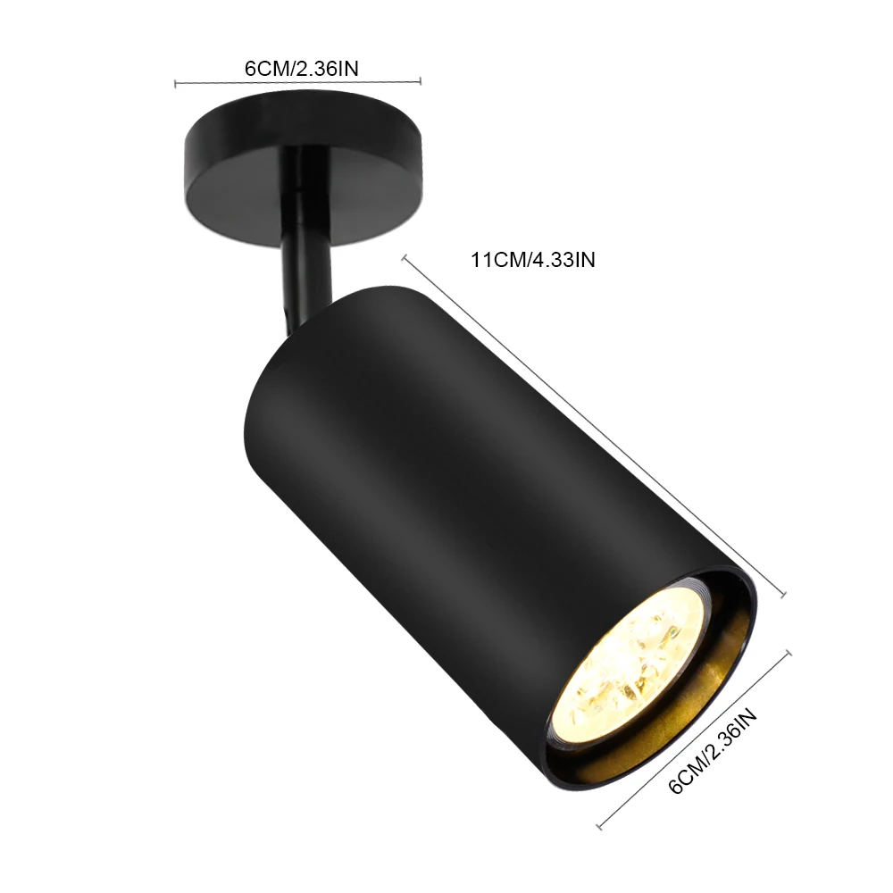 black ceiling lamp Artpad Luxtre золотой черный потолочный Точечный светильник регулируемый 5 Вт E27 Лампа включает в себя гостиную Бар Кухня прикроватный светодиодный потолочный светильник - Цвет корпуса: black ceiling lamp