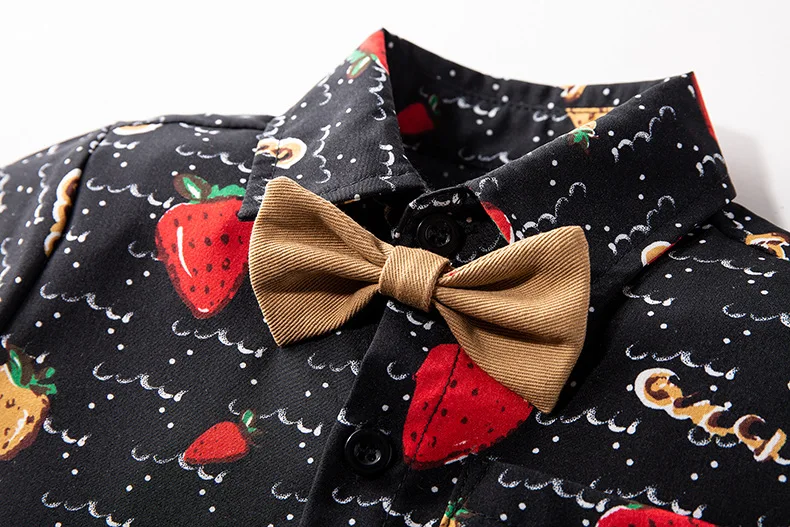 

Baby Boy Gentleman Set Pineapple Print Coloring Shirt+Suspenders Short Pants 2020 Summer Party Birthday Clothing Set