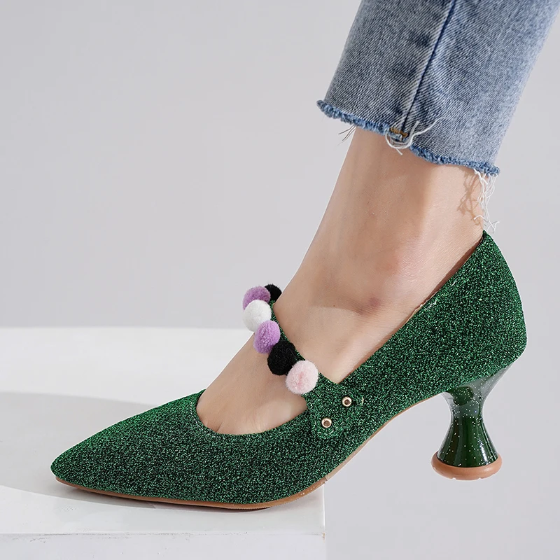 Lucyever/женские туфли-лодочки серебристого цвета с блестками размера плюс 30-48 Сезон