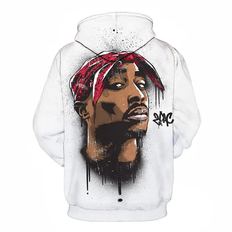 Толстовка Gangsta Rap 2Pac Мужская толстовка свитшот с капюшоном для мужчин и женщин Tupac
