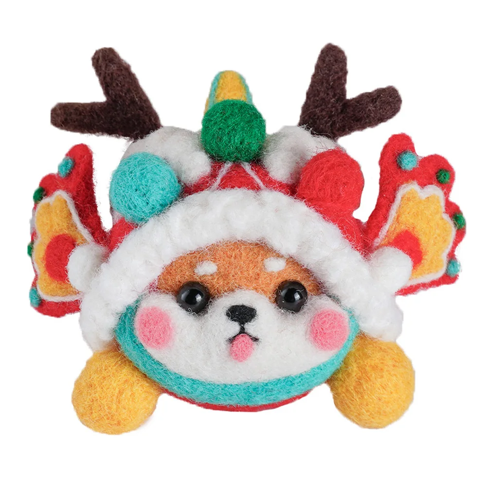 

MIUSIE Lion Wool Felt Kit Needle Felting Kit DIY Handmade For Beginner Needle Material Package Non Finished Poked Set