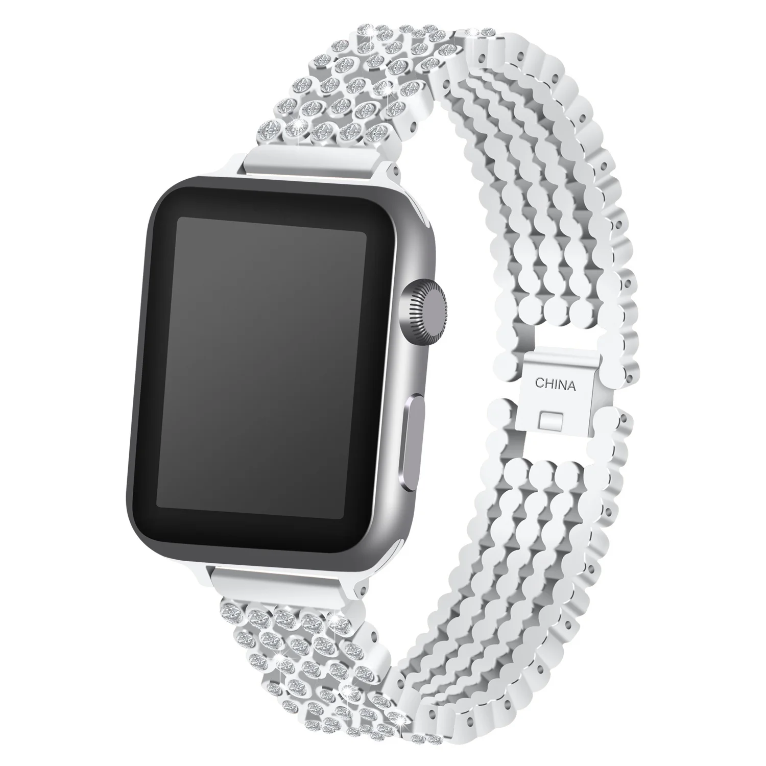 Ремешок со стразами для Apple Watch Band 38 мм 42 40 44 сменный Браслет из нержавеющей стали