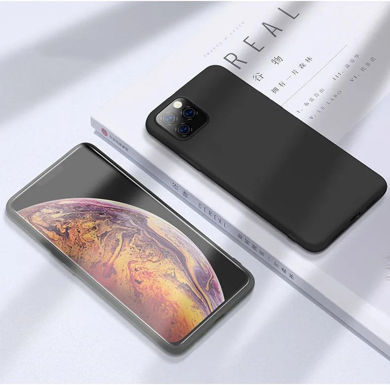 100 шт. жидкие силиконовые чехлы для Apple iPhone 11 Pro XS Max XR X 8 Plus 7 6 6S Мягкий тонкий чехол для телефона карамельный цвет задняя крышка