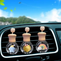 3pcs air freshener car perfume clip fragrance empty glass bottle for essential oils diffuser vent outlet ornament