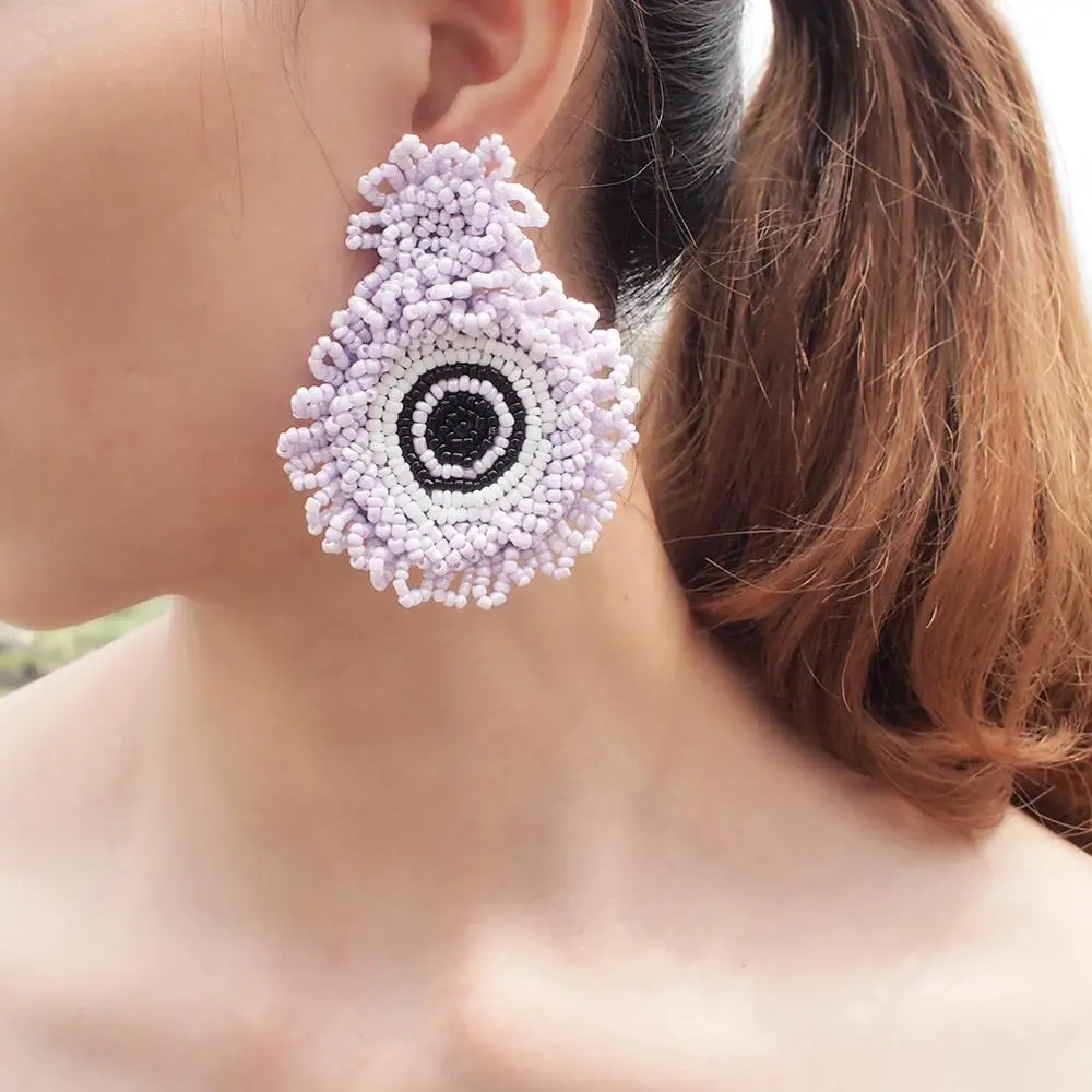 Богемные серьги подвески MANILAI ручной работы с бусинами для женщин модные