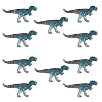 10 pcs dinosaur clothing patches iron embroidered for children cartoon tyrannosaurus applique iron on patch sewing accessories