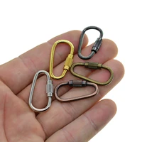 assorted colors tiny small steel pearl screw locking carabiner keychains clasp safety hook keychain keyring edc fob gear diy