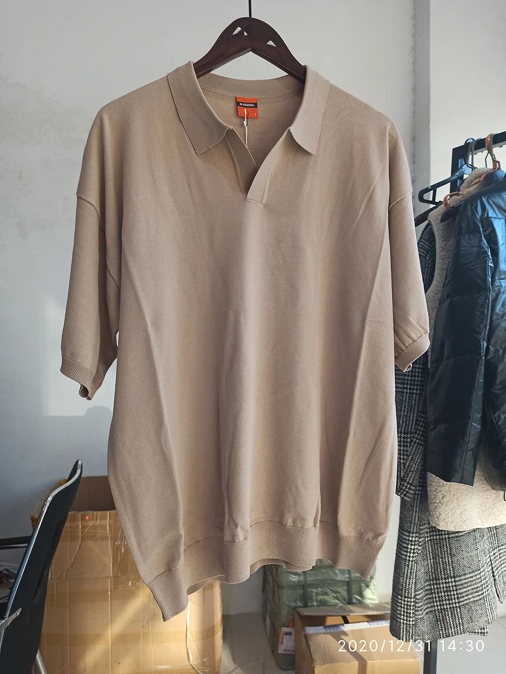 

IEFB / men's wear summer turn down collar short sleeve t-shirt for male 2021 trend new Korean fashion all-match tops 9Y2255