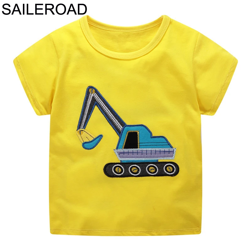 SAILEROAD Экскаватор Аппликация Детские Шорты Одежда 2020 Летняя детская Хлопок