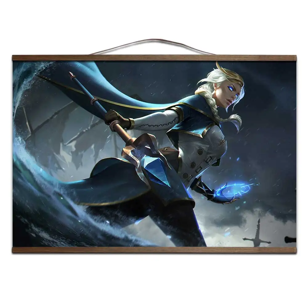 9 World of Warcrafts Битва за Azeroth плакат Sylvanas Anduin Jaina плакат с твердой древесины подвесной прокрутки украшения живопись - Цвет: 9