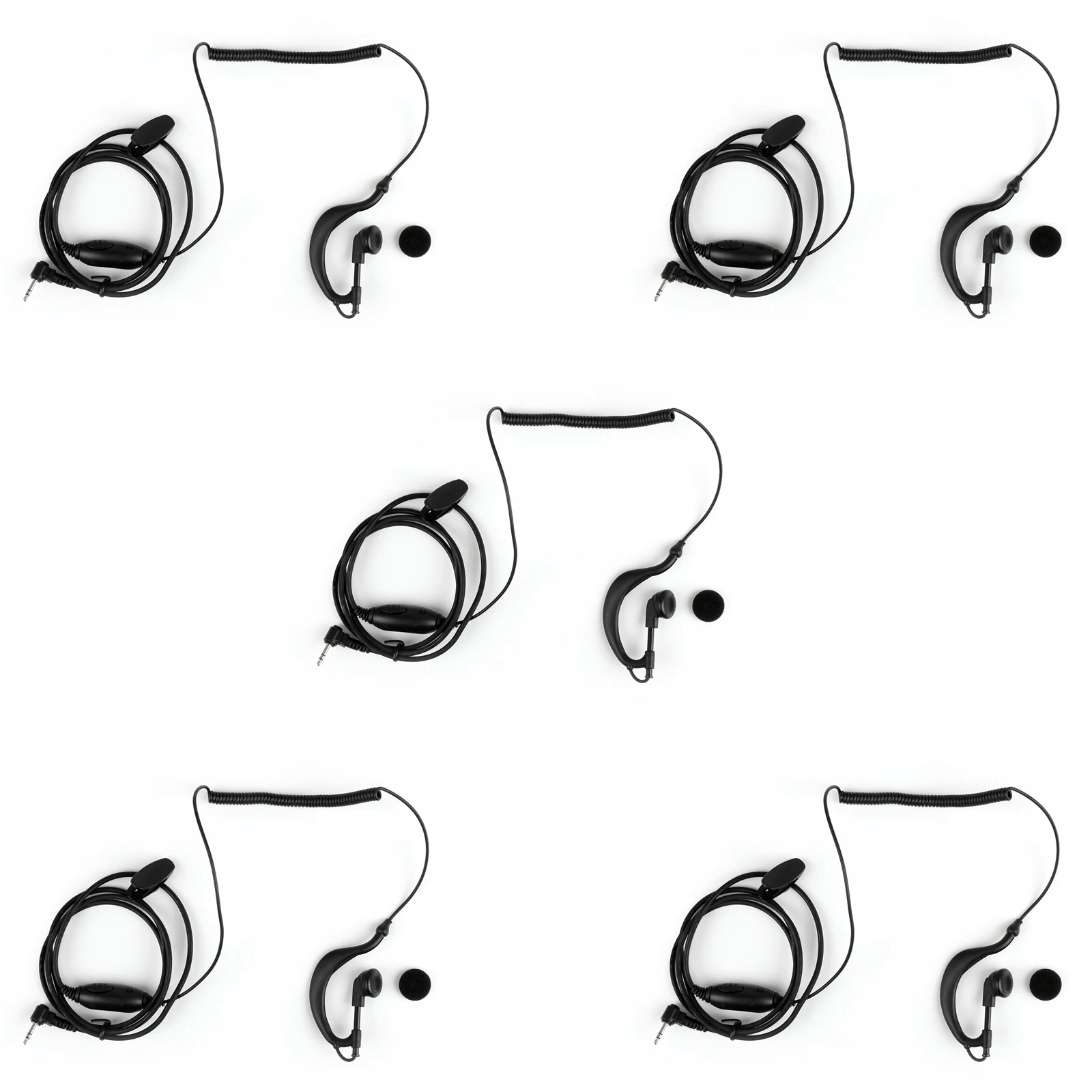 

Artudatech For Motorola T5420 T6200 T6220 2.5mm G-Shape Curve 2-Way Radio Earpiece Headset PTT