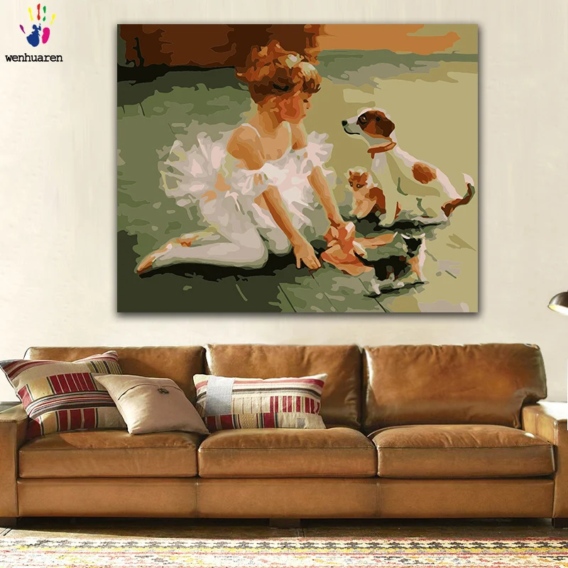 DIY картинки для раскраски по номерам с цветами балет маленькая девочка