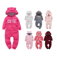 winter baby clothes infant baby girls boys romper long sleeve hooded jumpsuit polarfleece warm clothes for a 3 24 months