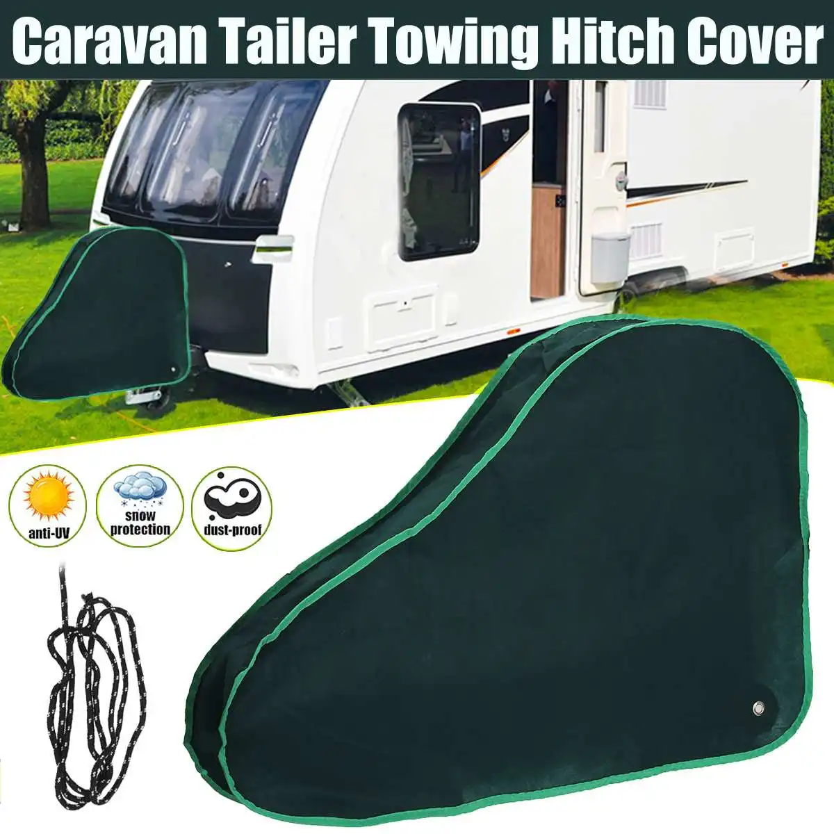 

RV Caravan Hitch Cover Waterproof Dust-proof Anti-UV Towing Hitch Cover Coupling Lock Protection Universal For Trailer Camper