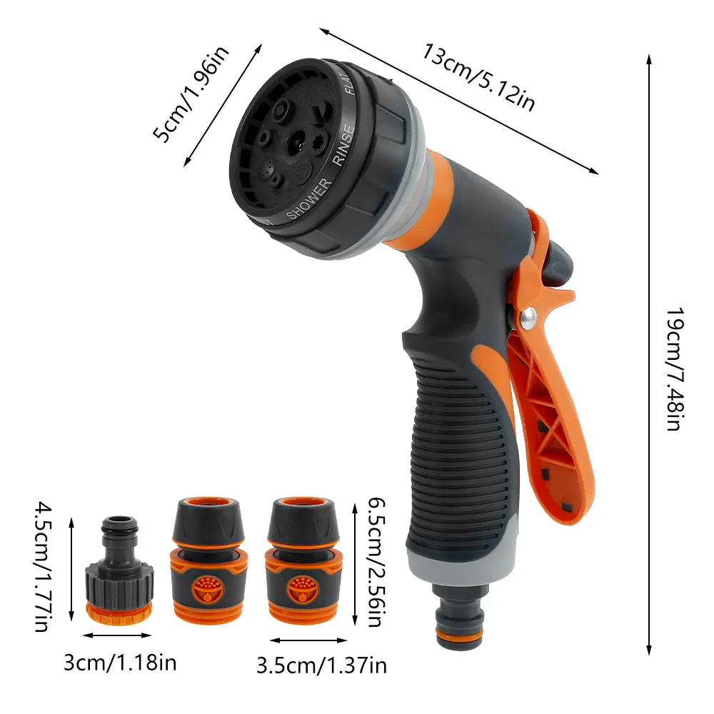 8 шаблон Сад водяной пистолет сопло шланга Регулируемый распылитель водяного