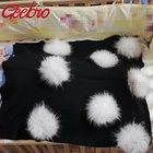 Теплое шерстяное Пеленальное Одеяло Geebro для новорожденных, детское одеяло для сна в путешествии, детское одеяло с 8 помпонами из натурального меха енота