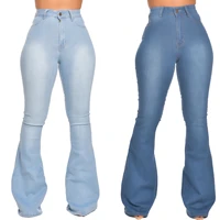 european and american sexy womens fashion all match stretch slim mother jeans flared pants