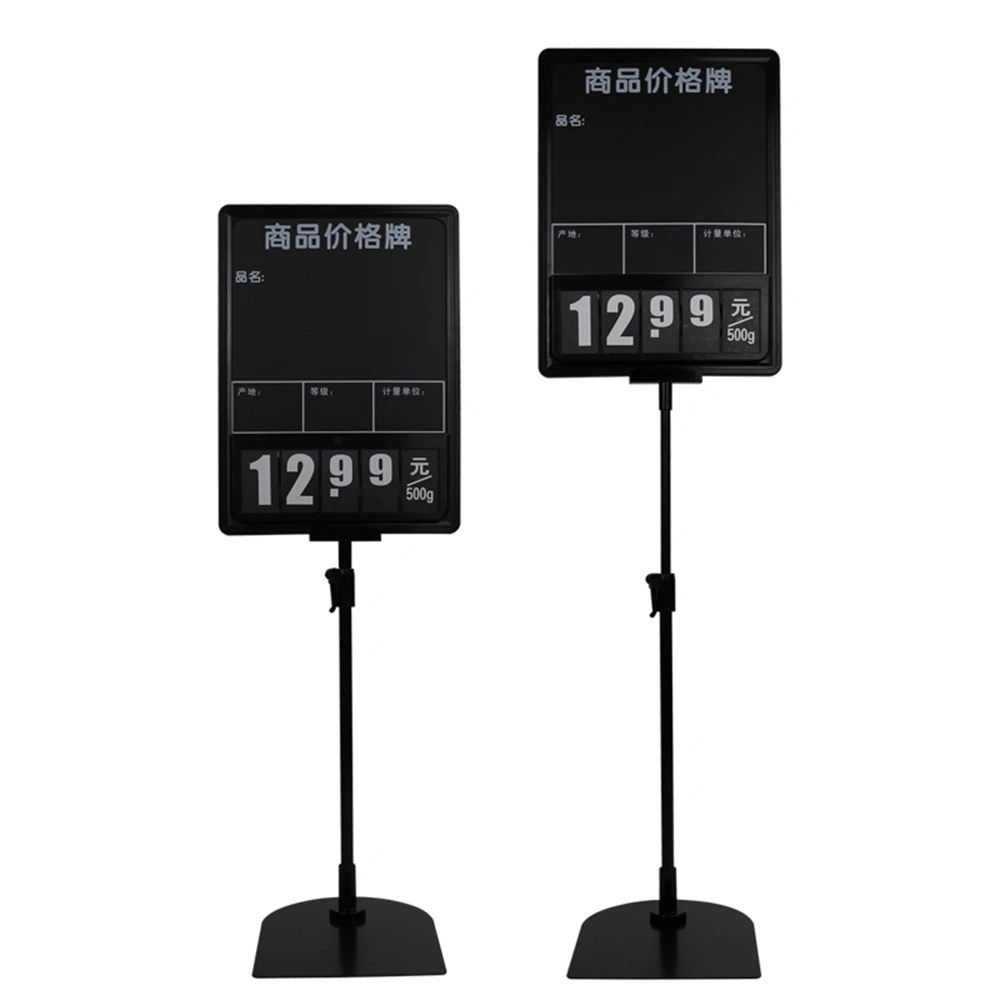 Stainless Steel Pop Advertising Poster Display Stand Rack Frame Price Tag Sign Label Promotions Card Showing Holder | Канцтовары для