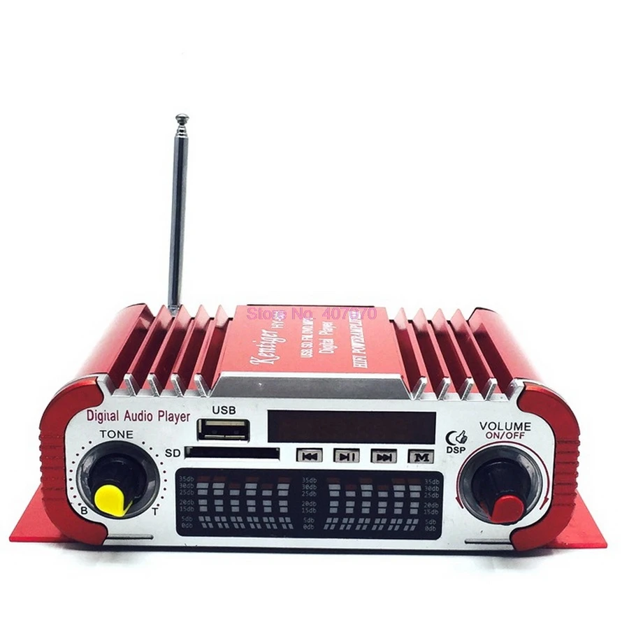 DHL или Fedex 50 шт. HY601 USB FM аудио 12 В светодиодный стерео усилитель радио MP3 динамик