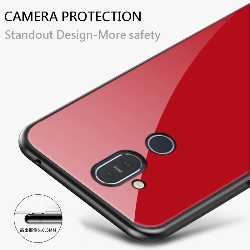 UPaitou Tempered Glass Case for Nokia 8.1 X7 X6 6.1 7 Plus TPU Edge Bumper Shockproof Luxury 7.1 Cover |