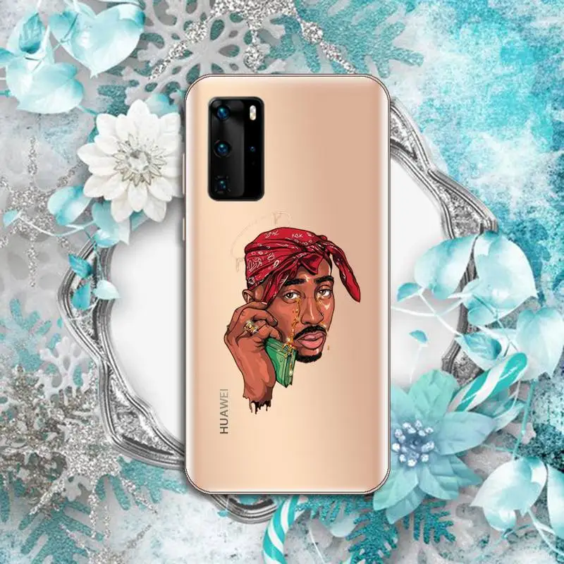 

American Rapper 2pac Phone Case Transparent for Huawei P honor 8 10i 20 30 40 smart 2019