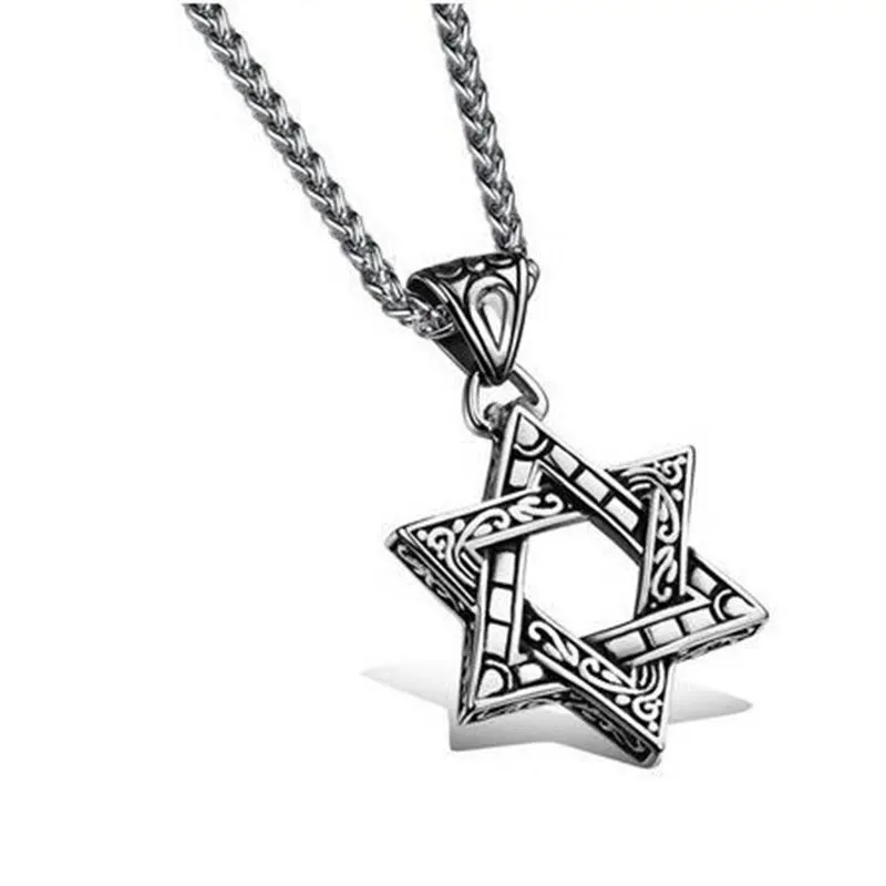 Мужская винтажная цепочка с подвеской в виде гексаграммы StarofDavid ожерелье стиле