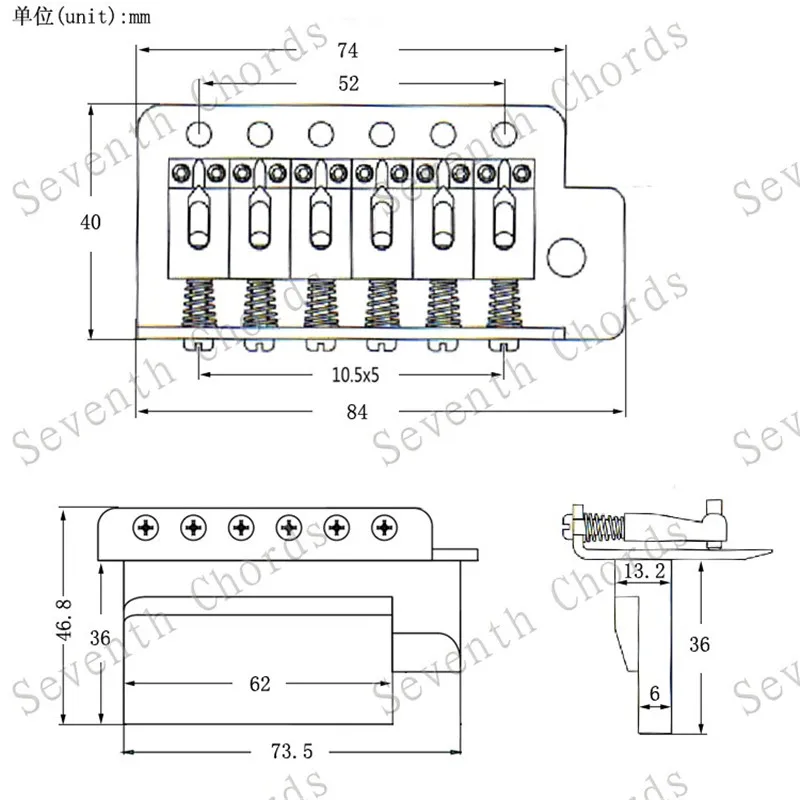 Набор золотых 6 струнных винтажных седельных мостовых систем Tremolo с Whammy Bar для