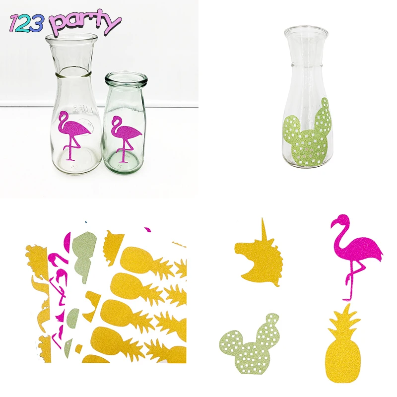 2 шт. блестящие наклейки в виде единорога|Украшения своими руками для вечеринки| |