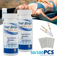 50100pcs chlorine ph test strips spa swimming pool water tester paper residual chlorine ph value alkalinity hardness test strip