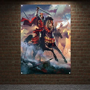 Medieval Knights of Christ History Poster Banners Wall Art Vintage Knight Templar Wall Hanging Crusades Paintings Home Decor A1