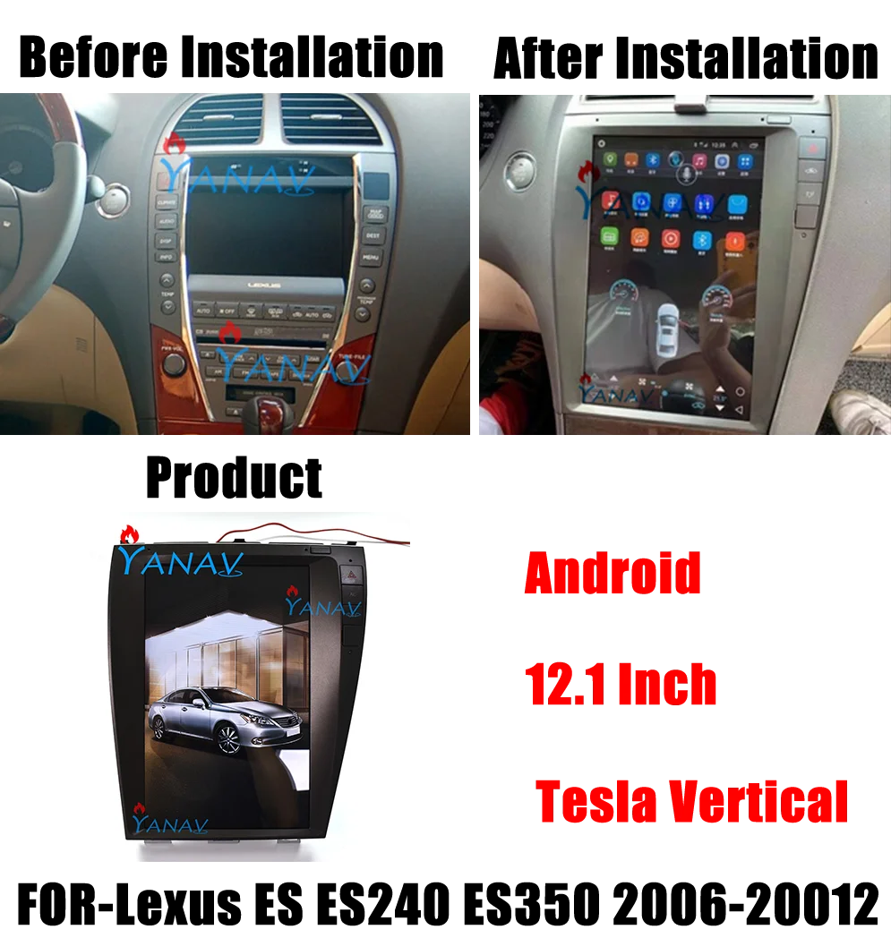 

Android Head Unit Tesla Vertical Audio GPS Navigation For LEXUS ES ES240 ES350 2006 -2012 Car Radio Multimedia DVD Player Auto