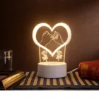 Любящее сердце Форма Usb акриловые 3D лампы последние Ночной светильник, способный преодолевать Броды для взрослых пара комнаты Декорации для ландшафтного дизайна, рисунок настольная Ночной светильник # P1