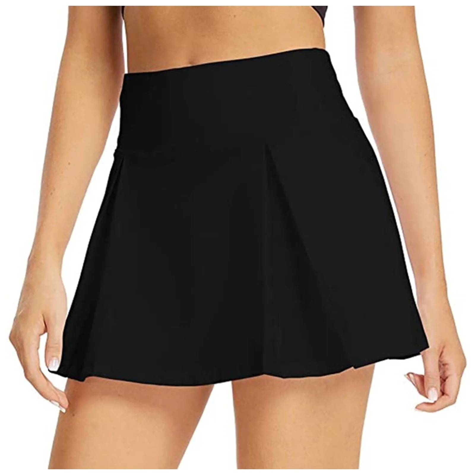 

2021Falda corta plisada de cintura alta para mujer, minifalda Sexy de color liso para primavera y otoño