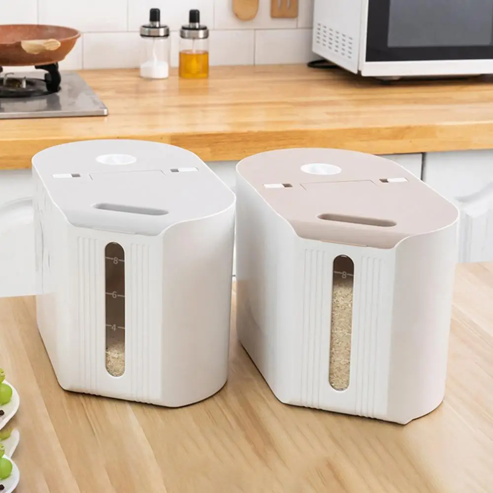 

80% Hot Sales !!! Kitchen Metering Rice Storage Box Moisture-proof Home Food Flour Barrel Bucket
