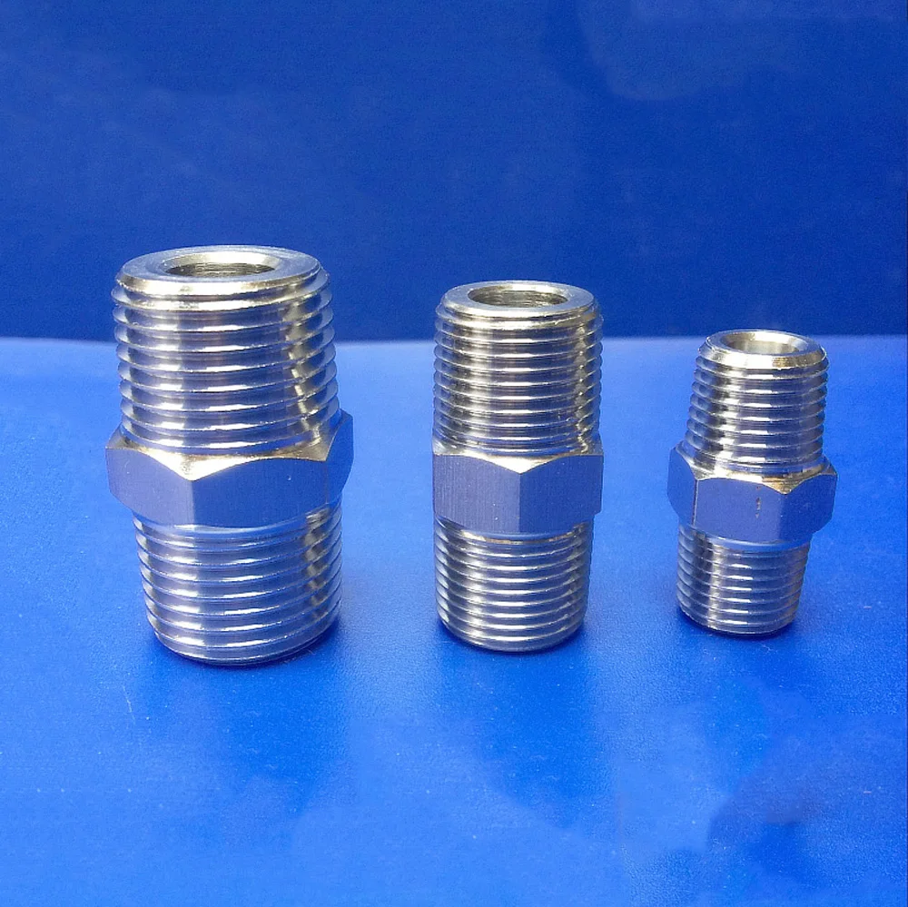 1/" 1/4" 3/" 1/2" NPT штыревой на штыревой шестигранный ниппель 304/316 соединитель из нержавеющей стали водный газ пропан