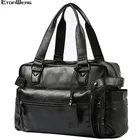 Мужской деловой портфель из искусственной кожи, водонепроницаемая сумка, Мужская большая однотонная дорожная сумка, Повседневная многофункциональная сумка для ноутбука