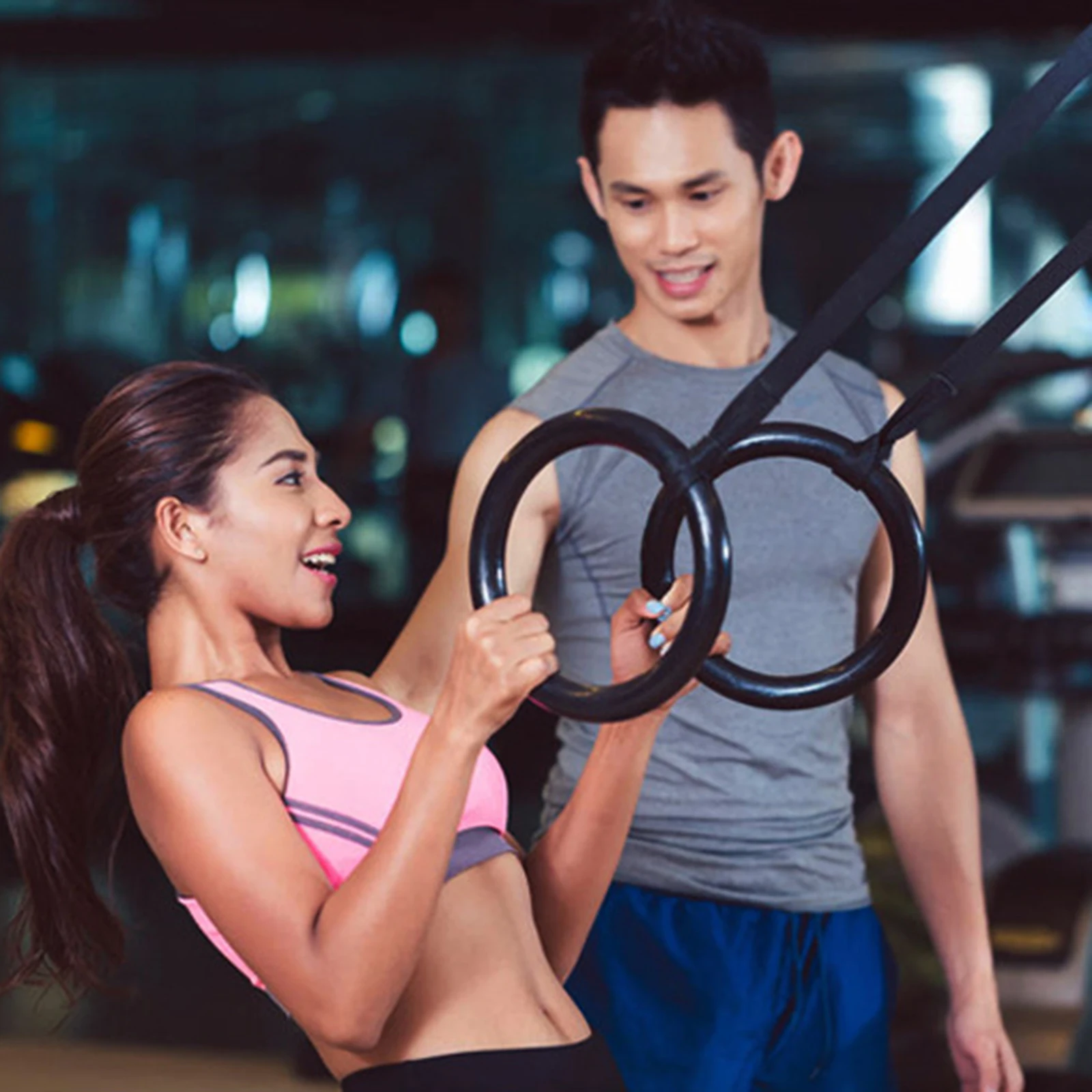 Кольца для упражнений из АБС-пластика Нескользящие регулируемые ремни с пряжкой