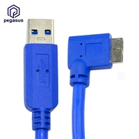 30cm usb 3 0 type a male to micro b male 90 degree angel data cable lead super fast speed blue color