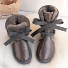 Новые модные женские водонепроницаемые ботинки австралийские зимние ботинки из натуральной кожи женская теплая обувь нескользящая резиновая подошва