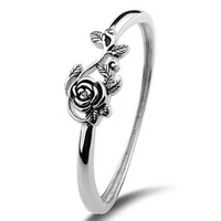 new design blossom flower shape sterling silver jewelry rings for women wedding engagement ring