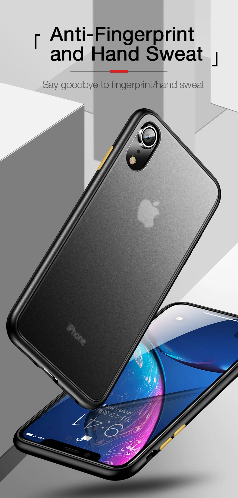 CAFELE Новейший цветной чехол для iphone Xr силиконовый+ PC полупрозрачный чехол для iphone Xr